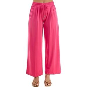 Zac & Rachel Women's Wide Leg Pull on Dty polyester Pant. Size Xl. Fuchsia Bloss